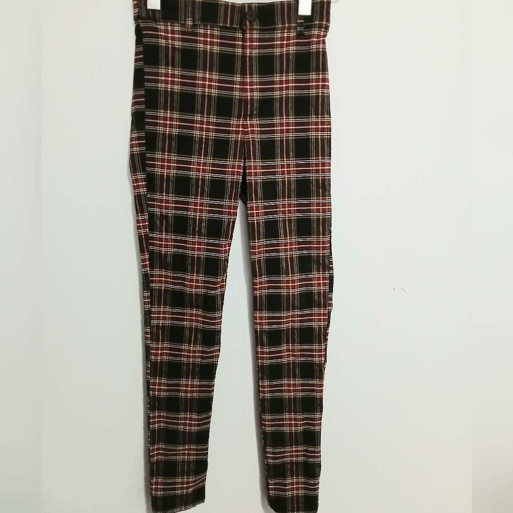 Garage Black and Red Plaid Chinos
